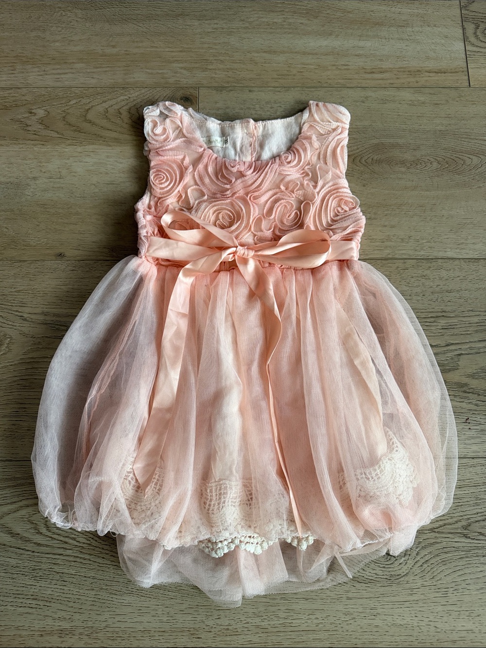 Girls' Pink Tulle Floral Bodice Party Dress 14 months